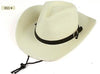 Men Summer Cowboy Knit Straw Hat Fashion Big Wide Brim Casual Beach Sun Sunscreen Block UV Protection Leather Belt Buckle Cap W1