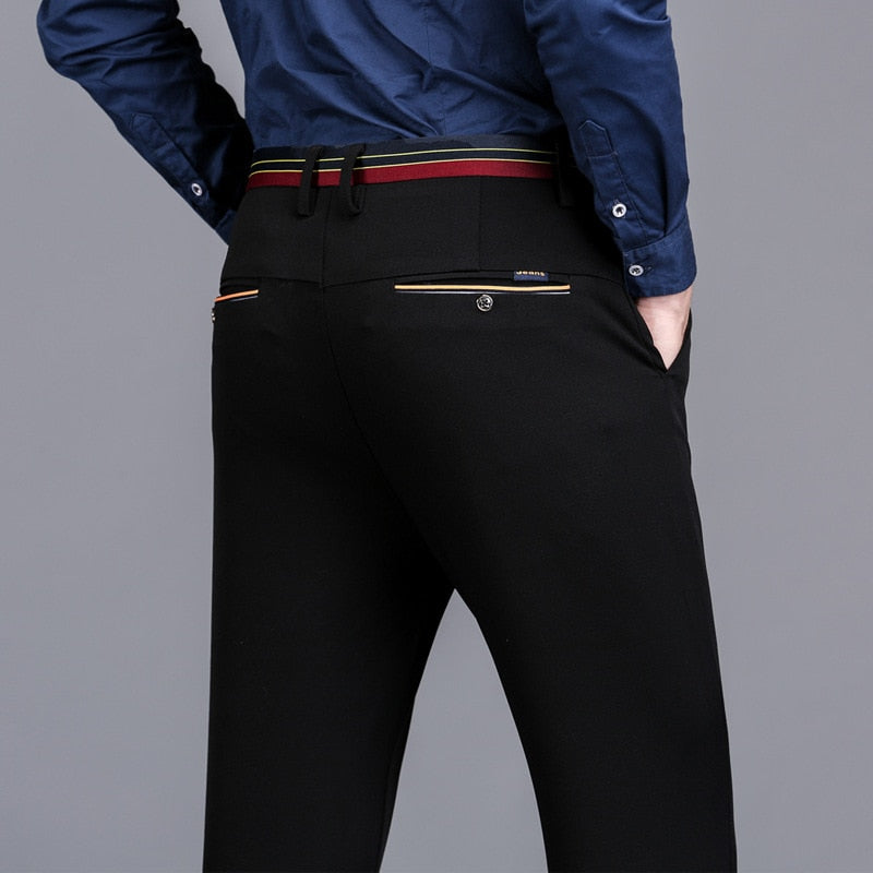 2019 Fashion New High Quality Cotton Men Pants Straight Spring Summer Long Male Classic Business Casual Trousers Full Length Mid