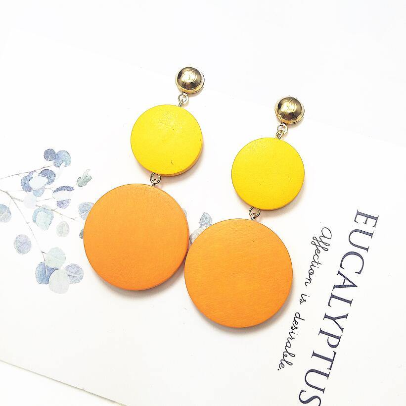 New Luxury Big Round Earrings 2019 Fashion Korean Dangle Drop Earrings For Women Long Gold Statement Earrings - Surprise store