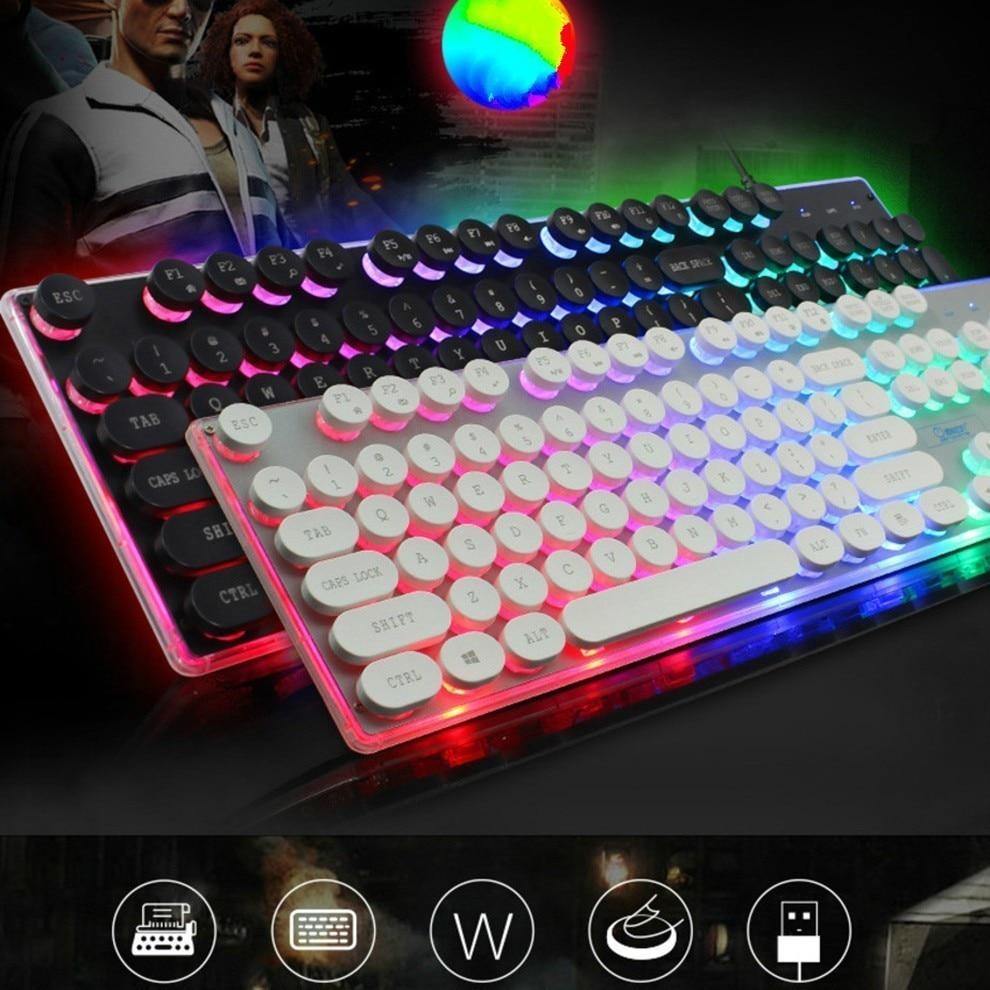 SeenDa LED Backlight Gaming Keyboard Mouse Set English Russian Wired Keyboard and Mouse Set for PC Laptop Gamer Ergonomic Design - Surprise store