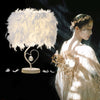 Feimefeiyou Bedside Reading Room Sitting Room Heart Shape Feather Crystal Table Lamp for bedroom Light art deco home planetarium