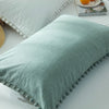 Washed Cotton Single Pillowcase White/Pink Bedroom Decorative Cute Ball Side Pillow Cases Girls Room Pillow Cover