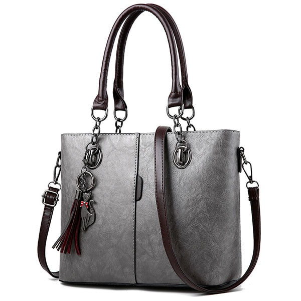Luxury Handbags Women Bags Designer Solid Leather Tassel Crossbody Shoulder Bags For Women Messenger Ladies Hand Bag