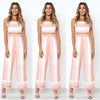 Women striped camis strapless crop top women tops loose pants 2 piece set for female women summer two pieces sets women's suits - Surprise store
