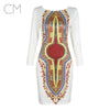 Dashiki African Dresses For Women 2019 Spring Summer Autumn Elastic Plus Size Bodycon Dress Ladies Traditional African Clothes