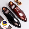 Classic Man Formal Dress Derby Office Shoes Genuine Leather Handmade Wedding Party Flats Pointed Toe Men's Basic Footwear SS367