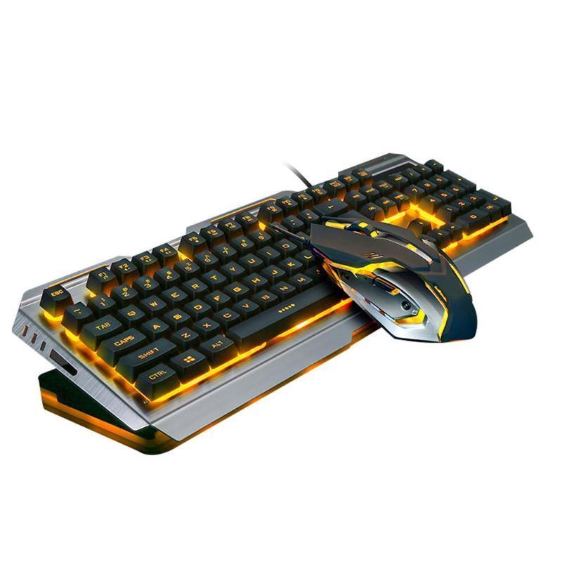 VKTECH 104 keys Gaming Mechanical Keyboard Mouse Set USB Wired Ergonomic RGB Backlight Keyboard Mice Combo For Laptop Desktop PC - Surprise store