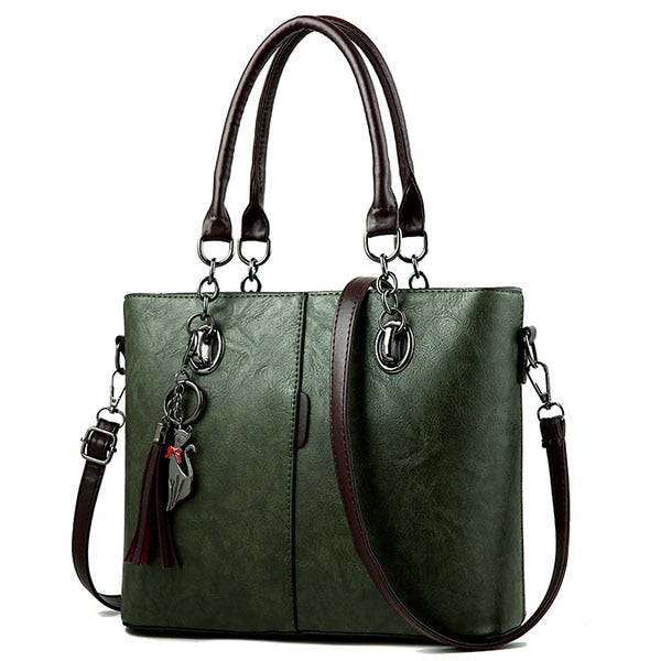 Luxury Handbags Women Bags Designer Solid Leather Tassel Crossbody Shoulder Bags For Women Messenger Ladies Hand Bag