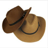 Men Summer Cowboy Knit Straw Hat Fashion Big Wide Brim Casual Beach Sun Sunscreen Block UV Protection Leather Belt Buckle Cap W1