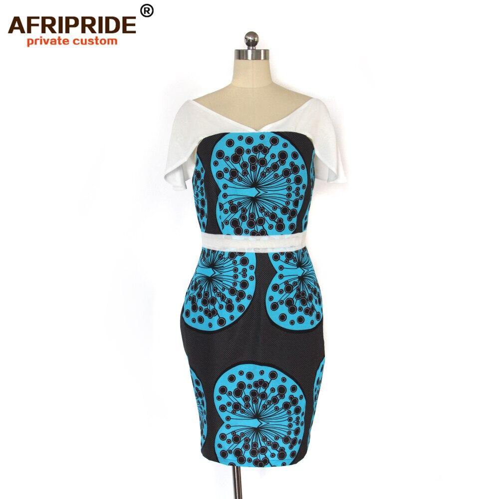 African wax summer bodycon dresses for women AFRIPRIDE tailor made adjustable sleeves knee length women party dress A1925006 - Surprise store