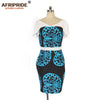 African wax summer bodycon dresses for women AFRIPRIDE tailor made adjustable sleeves knee length women party dress A1925006 - Surprise store