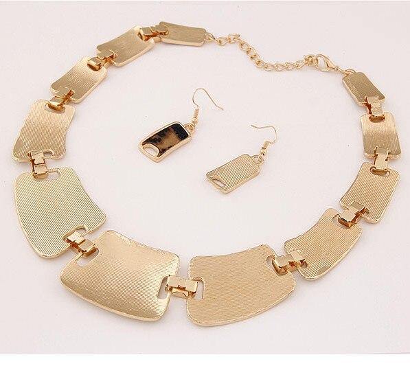 Kymyad Jewellery Sets Fashion Popular Elegant Punk Geometric Leopard Link Chain Necklace Earring Sets Fashion Women Accessories - Surprise store