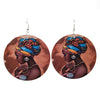 YD&YDBZ 2019 New Ethnic Style Big Round Drop Earrings For Women Wood Printing Earrings Fashion Punk Girls Jewelry Accessories