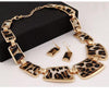 Kymyad Jewellery Sets Fashion Popular Elegant Punk Geometric Leopard Link Chain Necklace Earring Sets Fashion Women Accessories - Surprise store