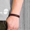 Trendy Men Jewelry Red Braided Leather Rope Bracelet Black Magnetic Buckle Bracelets Punk Men Wrist Band Pulsera Hombre