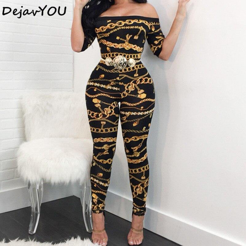 Autumn Off Shoulder Jumpsuits Long Pants For Women 2018 Elegant Fitness Short Sleeve Boho Playsuit Sexy Club Rompers Overalls - Surprise store