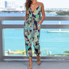 Womail bodysuit Women Summer Sleeveless Print V-Neck Long Jumpsuit Wide Leg Jumpsuit fashion Holiday Vacation Casual 2019 M530 - Surprise store
