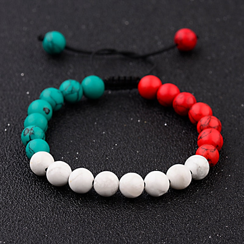 OIQUEI Handmade Women Men Charm White Black Red Natural Stone briaded Bracelets with Macrame for Fashion Jewelry Drop Shipping