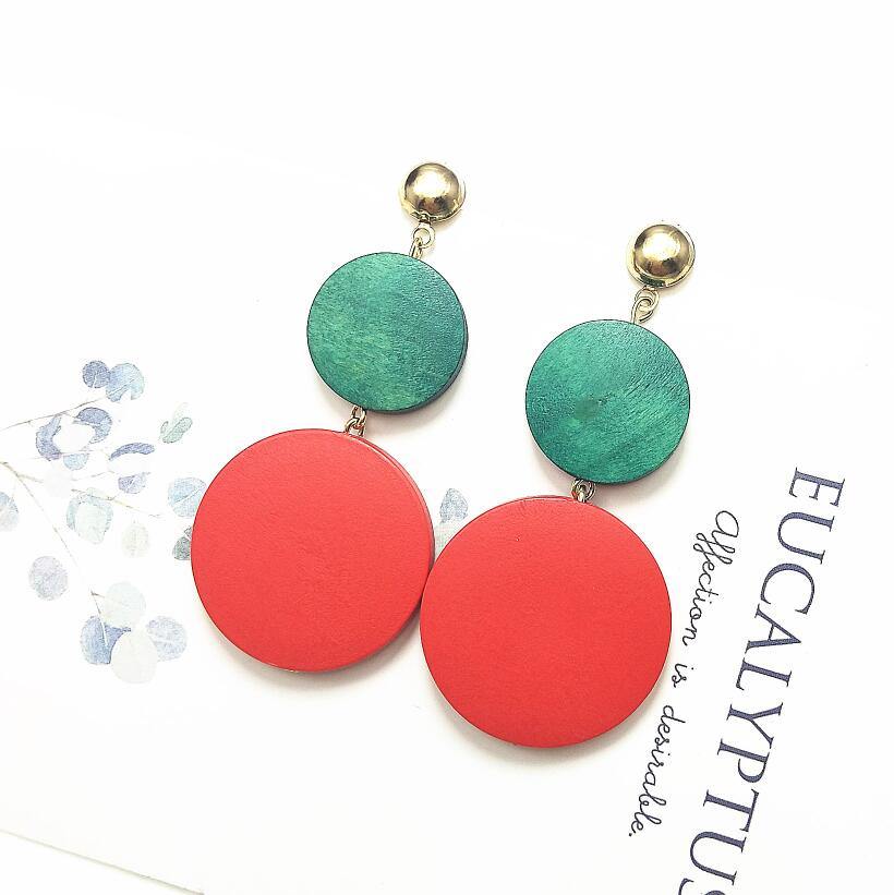 New Luxury Big Round Earrings 2019 Fashion Korean Dangle Drop Earrings For Women Long Gold Statement Earrings - Surprise store
