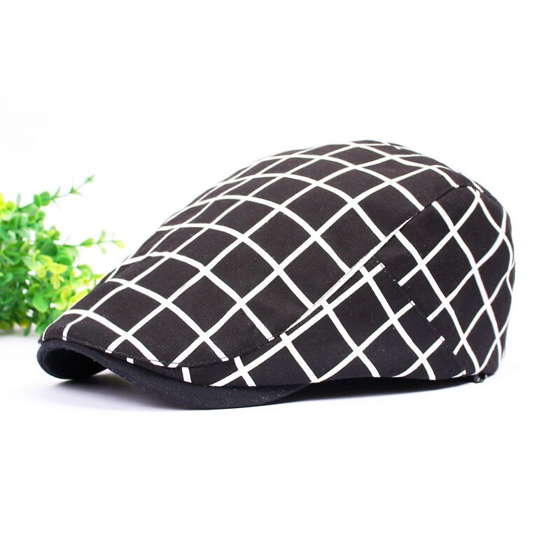 DT595 Fancy Plaid Flap Newsboy Caps Men Women Spring Summer Duckbill Ivy Cap Adjustable Gorras Planas Men Hat Beret Caps Women