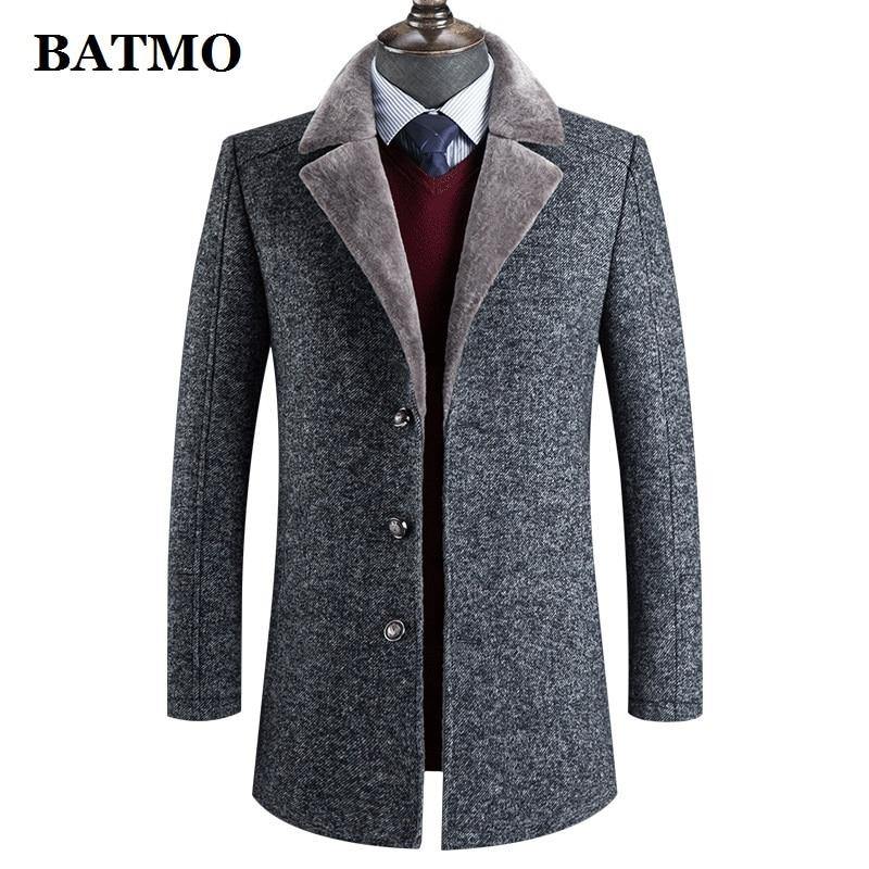 BATMO 2020 new arrival winter high quality wool thicked trench coat men,men's gray wool jackets ,plus-size M-4XL,AL41 - Surprise store