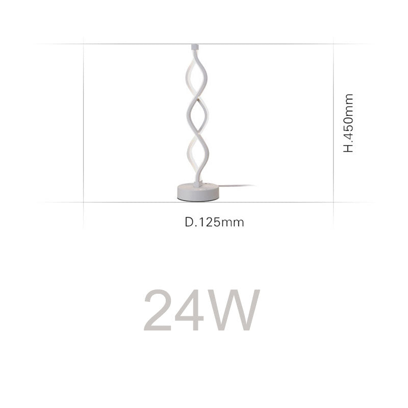 24W LED Strip Table Light 110V/220V Desk Lamp Spiral Acrylic Art Table Lamps Indoor Reading Lighting Lamp Decoration Table Light
