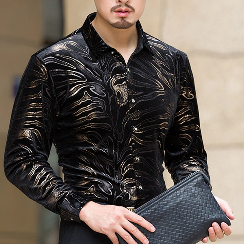 Mu Yuan Yang New men long sleeved shirts with high quality flannel black shirt slim fit mens clothing 50 % off big size 3XL