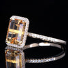 925 sterling silver Fashion yellow zircon Engagement Ring for women ladies girl big brand jewelry party gift moonso r4998