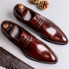 Classic Man Formal Dress Derby Office Shoes Genuine Leather Handmade Wedding Party Flats Pointed Toe Men's Basic Footwear SS367