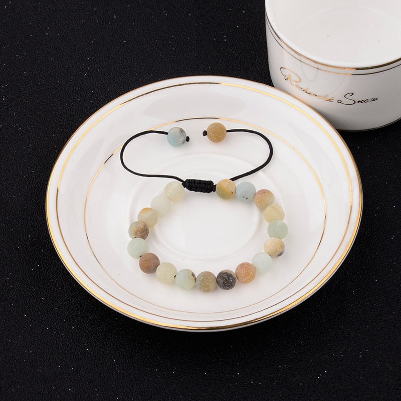 OIQUEI Handmade Women Men Charm White Black Red Natural Stone briaded Bracelets with Macrame for Fashion Jewelry Drop Shipping