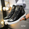 Winter Shoes Men Fashion Bling High Top Zipper Men Sneakers Height Increasing PU Leather Fur Lined Cotton Men Shoes Size 39-44 - Surprise store