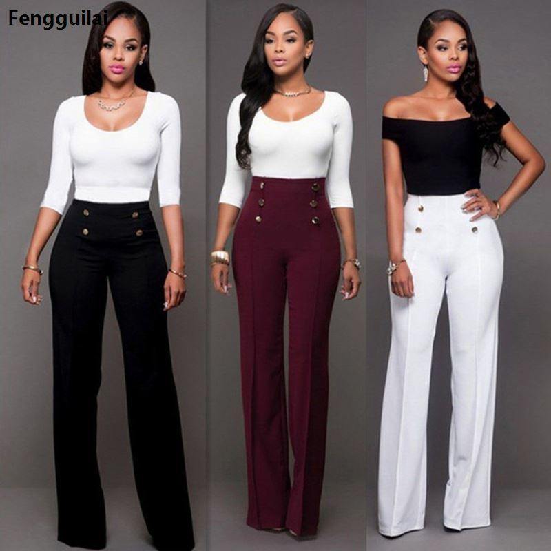 Hot Women Casual Harem Long Pants High Waist Elastic High Waist Cropped Length Ol Trousers Solid Black White Wine Red - Surprise store