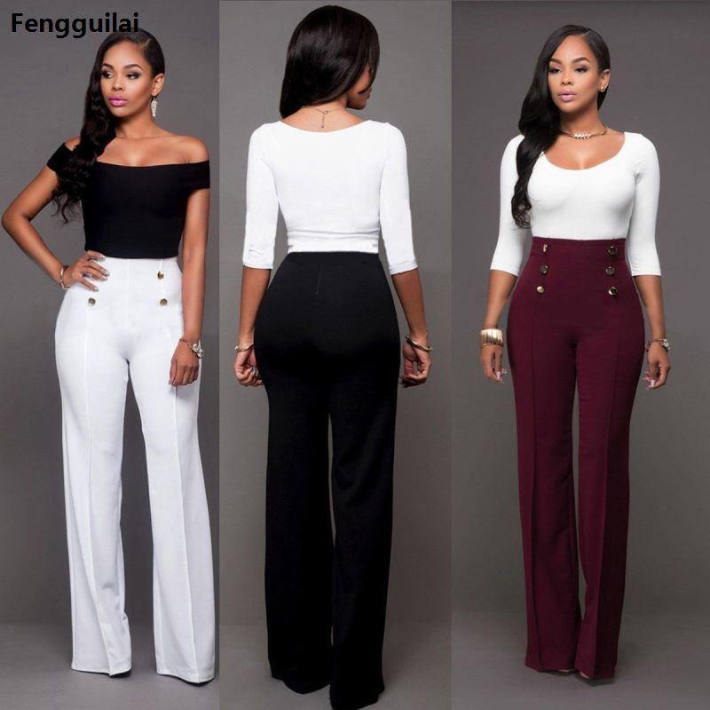 Hot Women Casual Harem Long Pants High Waist Elastic High Waist Cropped Length Ol Trousers Solid Black White Wine Red - Surprise store