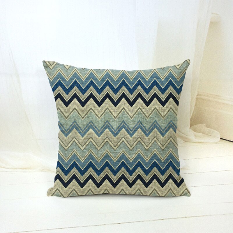 EHOMEBUYCushion Cover Green Blue Striped Cushions Home Decor Living Room Seat Printed Pillowcases Cover For Cushion Sofa