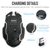 T-WOLF Q13 Rechargeable Wireless Mouse Silent Ergonomic Gaming Mice 6 Keys RGB Backlight 2400 DPI for Laptop Computer Pro Gamer