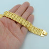Anniyo 21.5CM,Men Bracelet Gold Color African Wide Bangle for Women,GP Hand Chain Jewelry Ethiopian Arab #002207