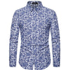 VISADA JAUNA Hawaii Men 's Casual Shirt Floral Printed Slim Fit Long-Sleeved Shirts Male Fashion Formal Big Size 5XL