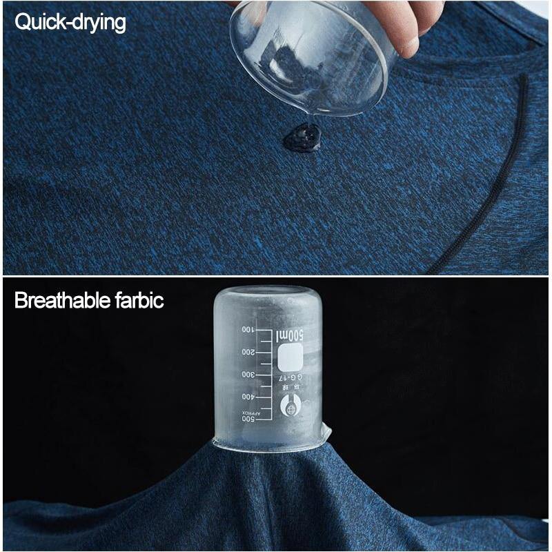 Men's Running T-Shirts, Quick Dry Compression Sport T-Shirts, Fitness Gym Running Shirts, Soccer Shirts Men's Jersey Sportswear - Surprise store