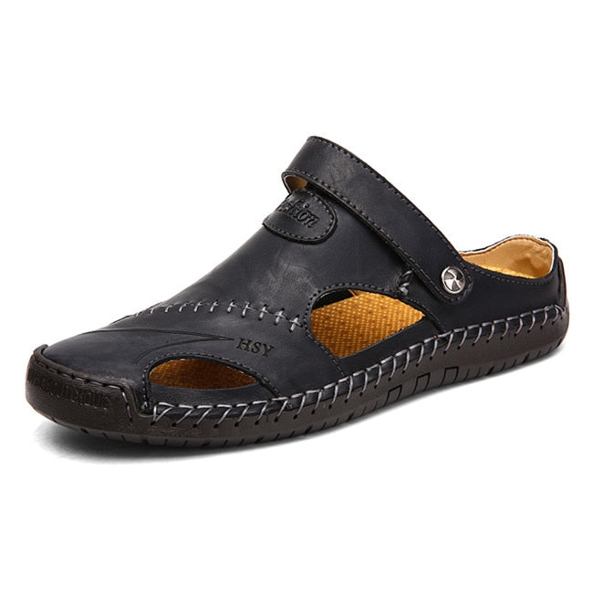 Summer Sandals Men Leather Classic Roman Sandals 2020 Slipper Outdoor Sneaker Beach Rubber Flip Flops Men Water Trekking Sandals
