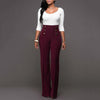 Women Casual Harem Long Pants High Waist Elastic High Waist Cropped Length OL Trousers Solid Black White Wine Red - Surprise store
