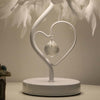 Feimefeiyou Bedside Reading Room Sitting Room Heart Shape Feather Crystal Table Lamp for bedroom Light art deco home planetarium