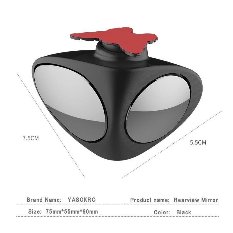 2 in 1 Car Convex mirror & Blind Spot Mirror Wide Angle Mirror 360 Rotation Adjustable Rear View Mirror View front wheel - Surprise store