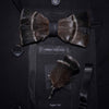 JEMYGINS Original Design Natural Brid Feather Exquisite Hand Made Bow Tie Brooch Pin Gift Box Set For Men Wedding Party Bowtie
