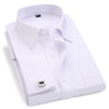 Men French Cuff Dress Shirt 2021 New White Long Sleeve Casual Buttons Shirt Male Brand Shirts Regular Fit Cufflinks Included 6XL