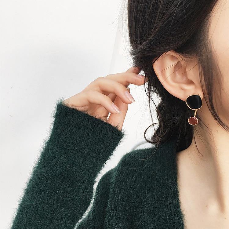 2018 Popular Korean Round Geometric Water Drop Earrings Women Square Simple Pendientes Girl Fashion Ear Jewelry Accessories - Surprise store