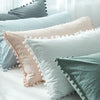 Washed Cotton Single Pillowcase White/Pink Bedroom Decorative Cute Ball Side Pillow Cases Girls Room Pillow Cover