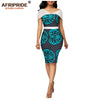 African wax summer bodycon dresses for women AFRIPRIDE tailor made adjustable sleeves knee length women party dress A1925006 - Surprise store