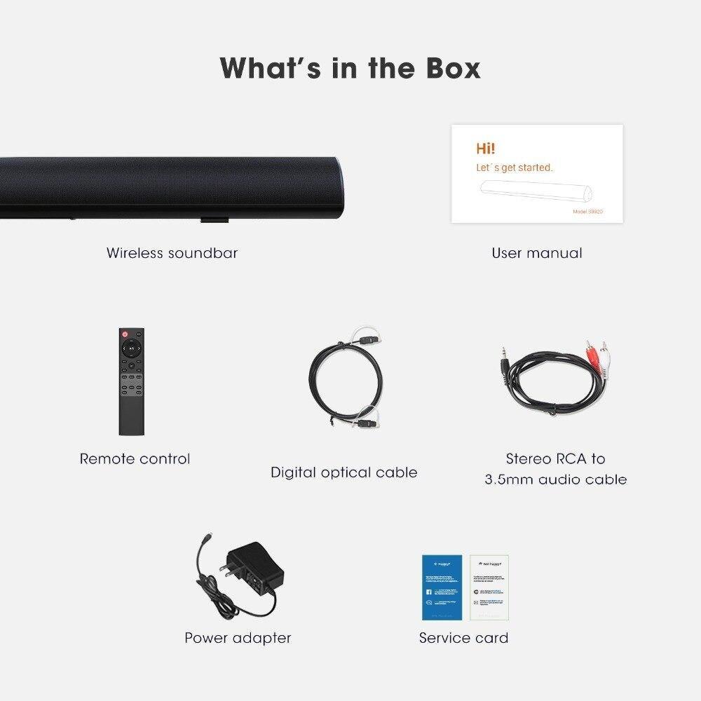 ELE ELEOPTION Home Theater 2.0 Sound System 100W Soundbar TV Bluetooth Speaker Support Optical AUX TV Sound Bar Subwoofer For TV - Surprise store