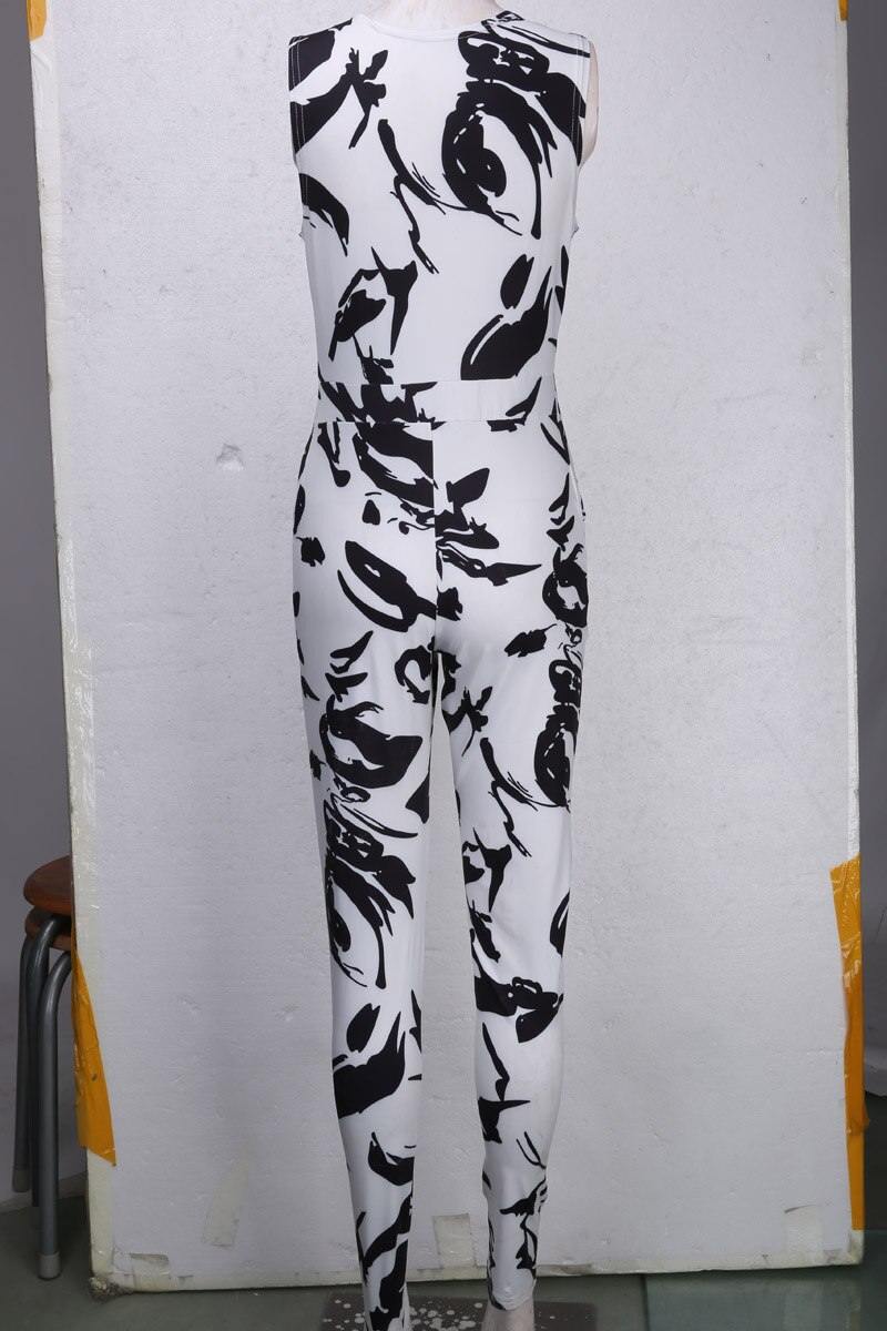 2017 Brand Summer Women Jumpsuit Romper Sexy Strap V Neck Sleeveless Floral Print Beach Elegant Bodycon Overalls - Surprise store