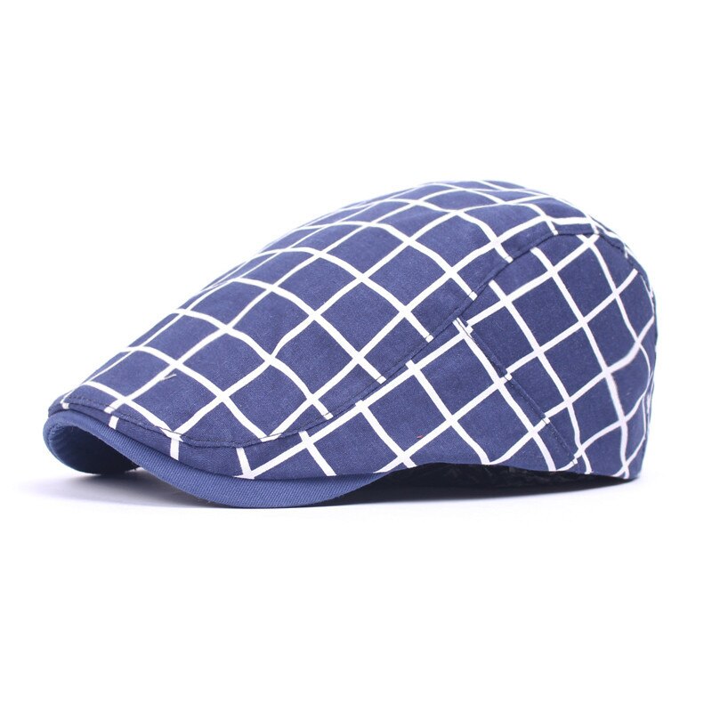 DT595 Fancy Plaid Flap Newsboy Caps Men Women Spring Summer Duckbill Ivy Cap Adjustable Gorras Planas Men Hat Beret Caps Women